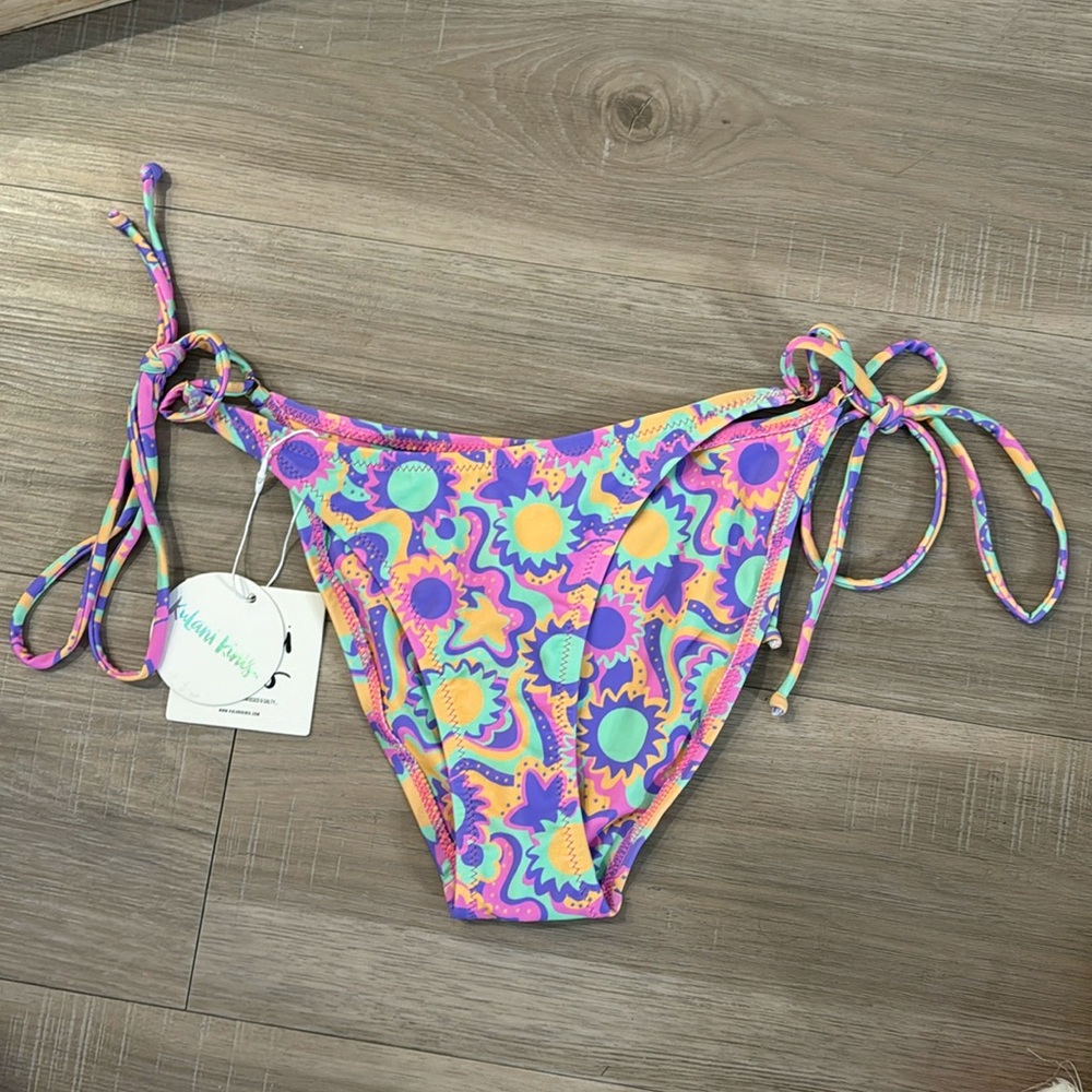 Full Coverage Tie Side Bikini Bottom Mint Melody